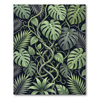 Tropical Jungle Leaf Swirl Rug