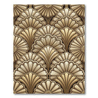 Golden Art Deco Fan Arrangement Rug