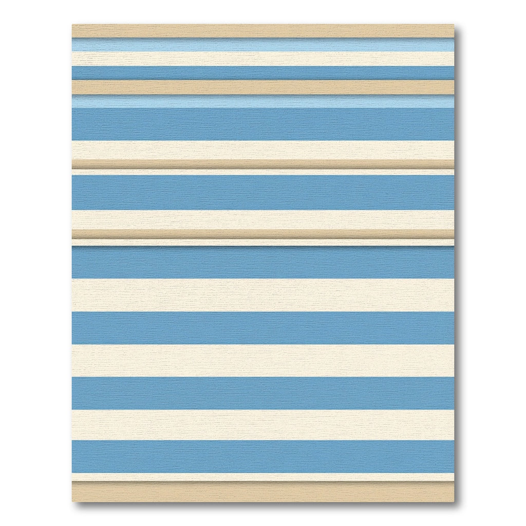 Modern Blue and Cream Striped Rug