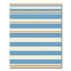 Modern Blue and Cream Striped Rug