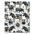 Whimsical Black White Cow Splash Rug