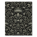 Gray Baroque Scroll Ribbon Rug