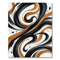 Modern Black and Copper Abstract Swirl Rug