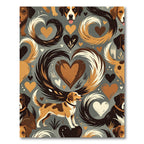 Sweet Hearts and Loyal Dog Illustration Rug