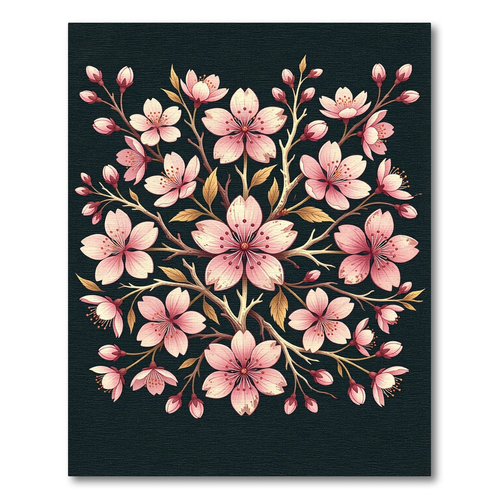 Elegant Pink Cherry Blossom Floral Rug
