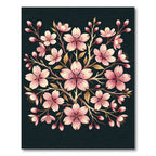 Elegant Pink Cherry Blossom Floral Rug