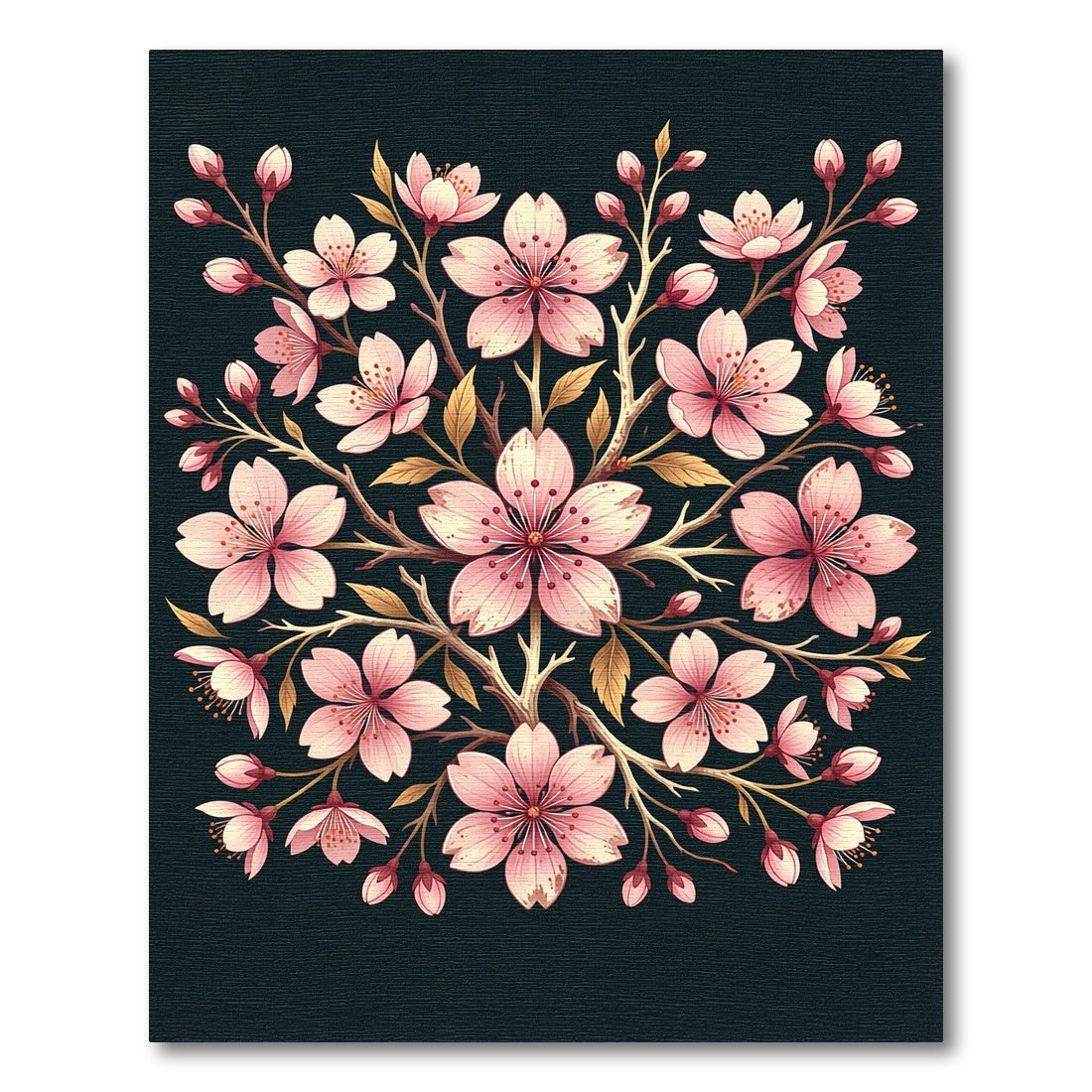 Elegant Pink Cherry Blossom Floral Rug