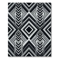 Monochrome Geometric Chevron Diamond Grid Rug