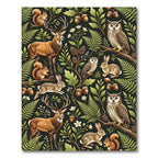 Enchanted Forest Woodland Animal Foliage Rug
