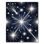 Radiant Silver Starry Night Celestial Rug