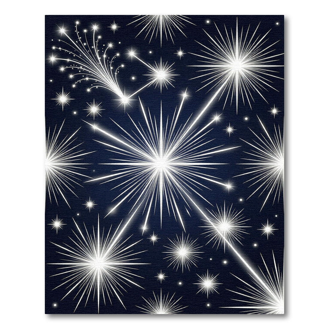 Radiant Silver Starry Night Celestial Rug