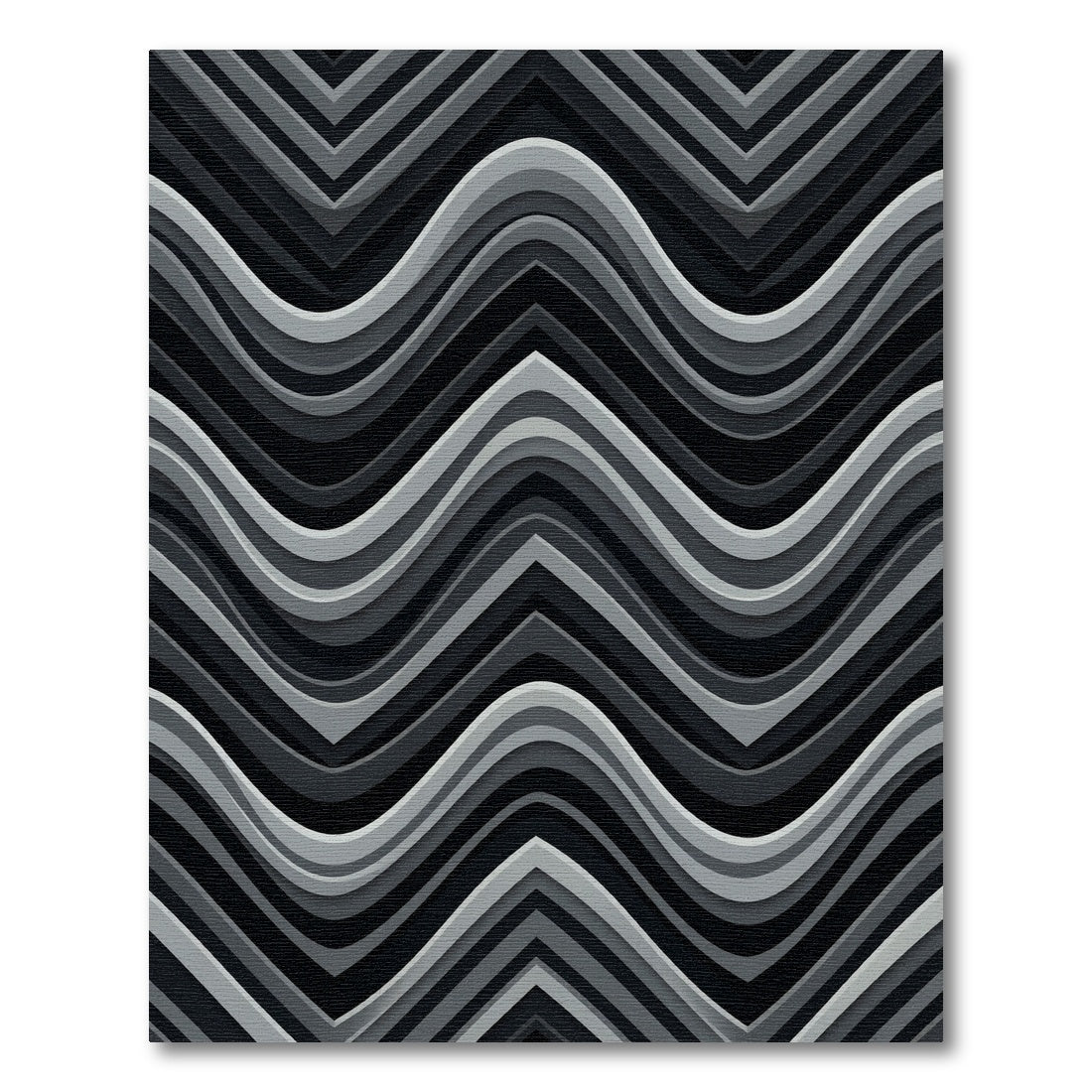 Monochromatic Layered Chevron Wave Rug