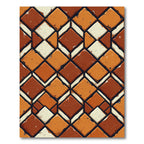Earthy Terracotta Geometric Diamond Mosaic Rug