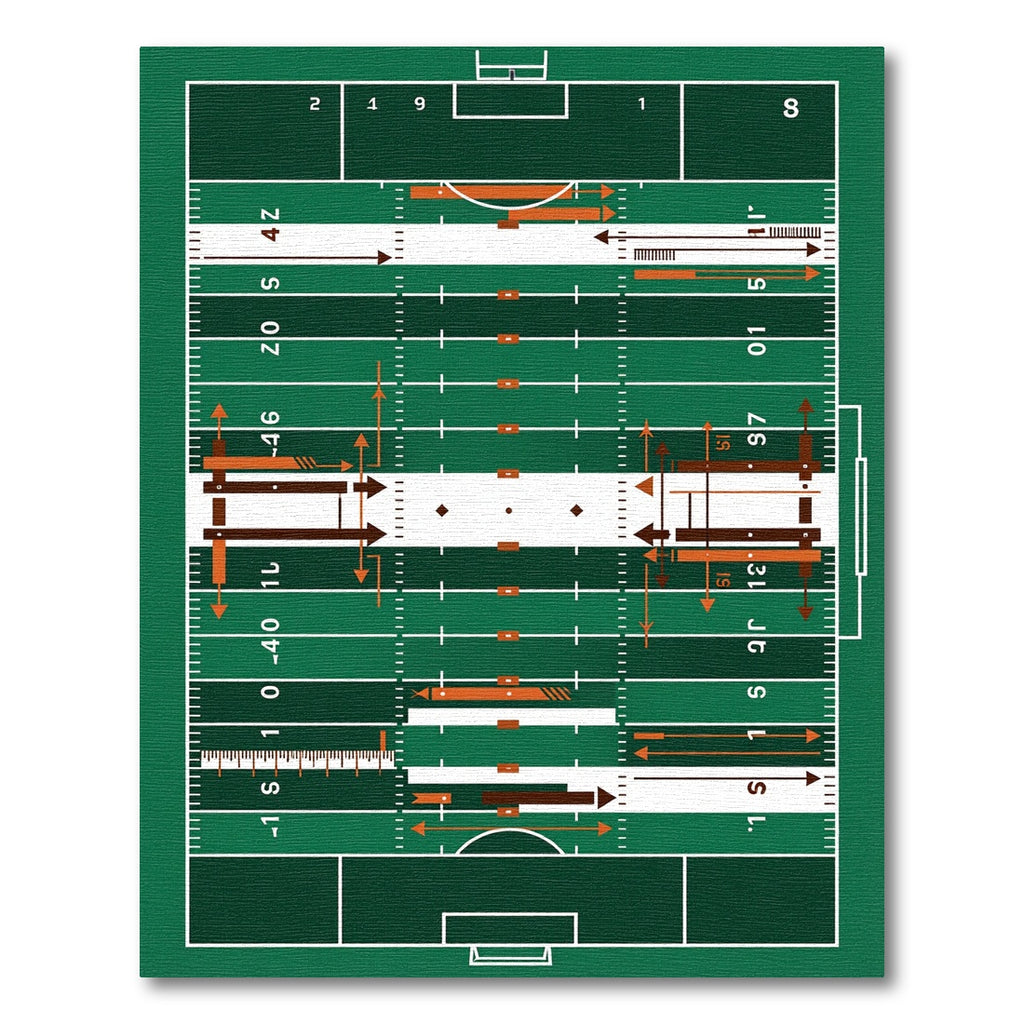 Minimalist Emerald Green Football Field Area Rug