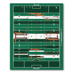 Minimalist Emerald Green Football Field Area Rug