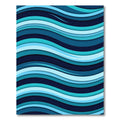 Modern Teal and Navy Wavy Layered Rug