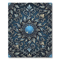 Elegant Midnight Blue Ornate Floral Medallion Rug