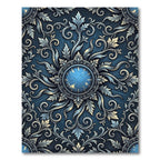Elegant Midnight Blue Ornate Floral Medallion Rug