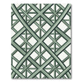 Sage Green Intersecting Geometric Lattice Rug