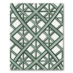 Sage Green Intersecting Geometric Lattice Rug