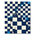 Deep Blue Checkerboard Sailor Collar Rug