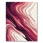 Modern Crimson Abstract Layered Flow Rug