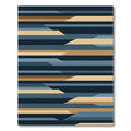 Modern Navy Blue Gold Stripe Rug