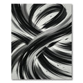 Monochrome Abstract Black and White Swirl Rug