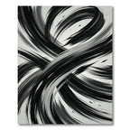 Monochrome Abstract Black and White Swirl Rug
