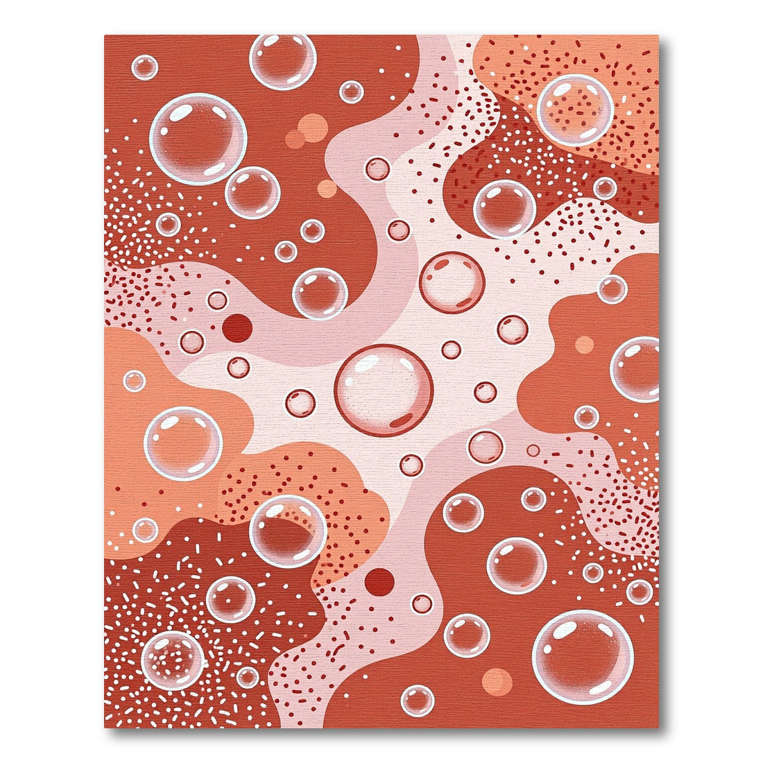 Coral Abstract Bubble Play Rug