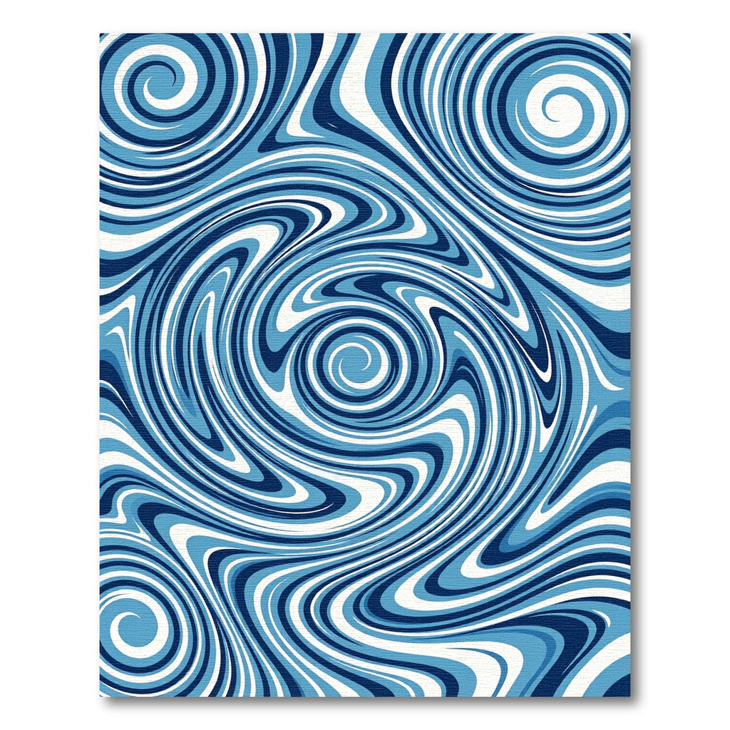 Abstract Oceanic Swirl Nautical Blue Rug