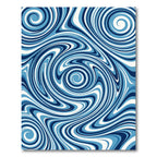 Abstract Oceanic Swirl Nautical Blue Rug