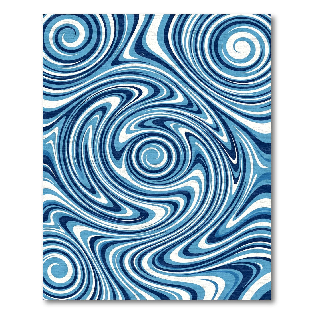 Abstract Oceanic Swirl Nautical Blue Rug
