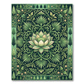 Emerald Lotus Botanical Art Deco Rug