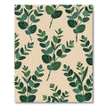 Earthy Green Eucalyptus Branch Art Rug