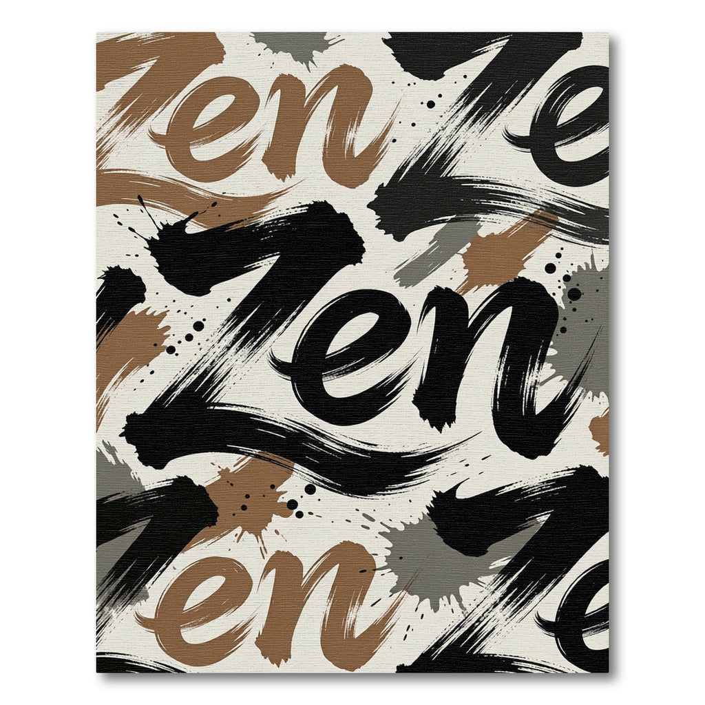 Modern Abstract Zen Brush Stroke Rug
