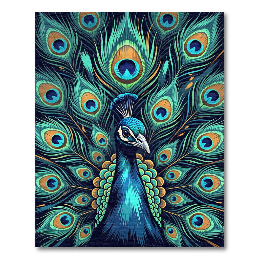 Vibrant Teal Peacock Feather Radiance Rug