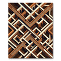 Abstract Terracotta Geometric Isometric Maze Rug