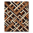 Abstract Terracotta Geometric Isometric Maze Rug