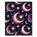 Celestial Pink Moons Starry Night Rug