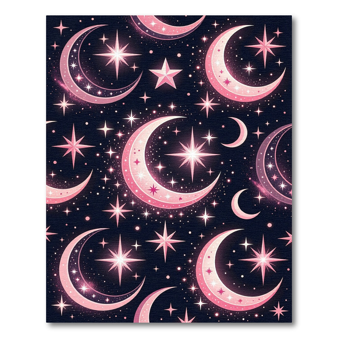 Celestial Pink Moons Starry Night Rug