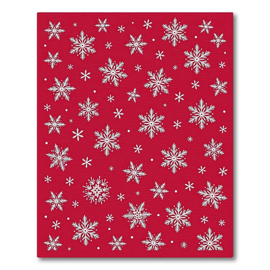 Crimson White Snowflake Scatter Rug