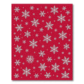 Crimson White Snowflake Scatter Rug