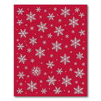 Crimson White Snowflake Scatter Rug
