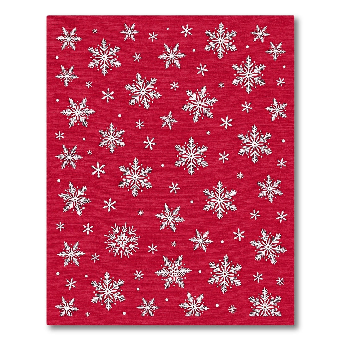 Crimson White Snowflake Scatter Rug