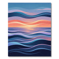 Abstract Sunset Ocean Wave Stripes Rug