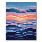 Abstract Sunset Ocean Wave Stripes Rug
