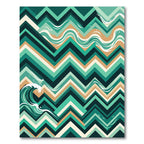 Modern Teal Chevron Abstract Wave Rug