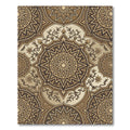 Ornate Brown Gold Medallion Foliage Rug