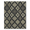 Elegant Black and Gold Lattice Medallion Rug